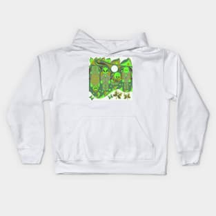 green alien brick soccer team ecopop Kids Hoodie